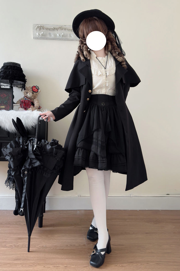 Black [Rich Girl] Long Sleeves Gothic Lolita Coat - Product - 8