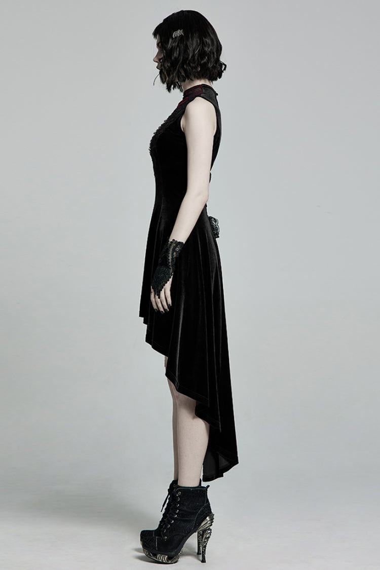 Sleeveless Stitching Lace-Up Mesh Women's Gothic Dress 2 Colors - Product - 2