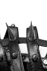 Black Cross Rivet Metal Cone Men's Steampunk Mask - Product - 7