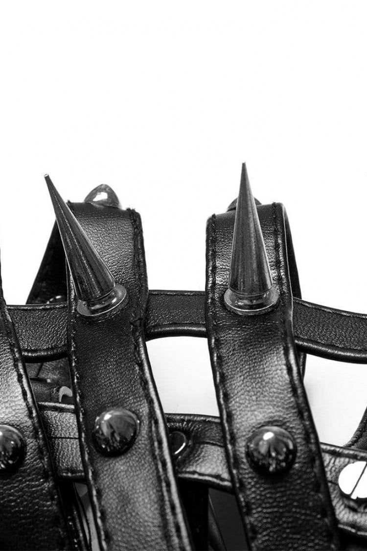 Black Cross Rivet Metal Cone Men's Steampunk Mask - Product - 7