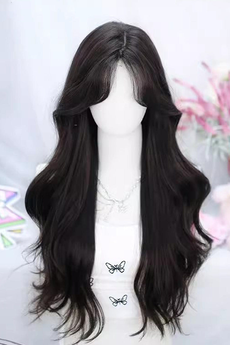 Sweet Lolita Middle-parted Long Curly Wig 4 Colors - Black - 3