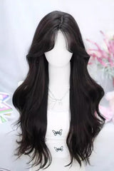Sweet Lolita Middle-parted Long Curly Wig 4 Colors - Black - 3