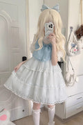 Seaside Pearls High Waisted Multi-layer Bowknot Sweet (Dress Only) front view