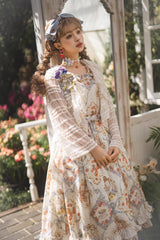 Cat Rose Tea Sleeveless Print Ruffle Bowknot Sweet Lolita Jumper Dress Version2 3 Colors - Product - 9