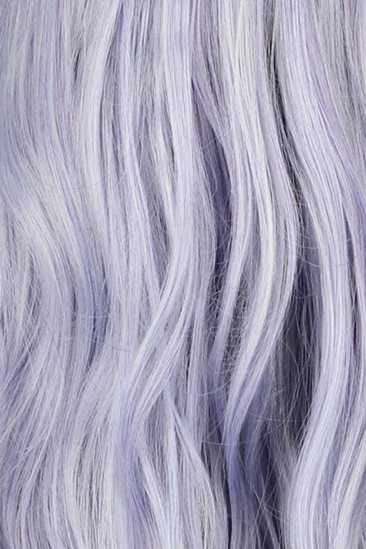 Purple Slant Bangs Long Curly Hair Sweet Lolita Wig - Product - 4