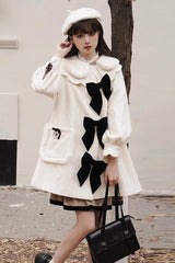 Ivory Petal Collar Long Sleeves Autumn Winter Sweet Princess Lolita Coat - Product - 5