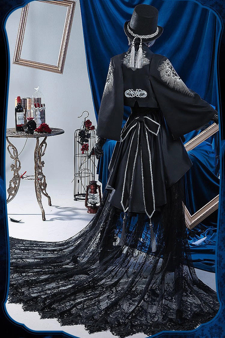Black Butler Super Luxury Print Ouji Fashion Lolita Set - Product - 7