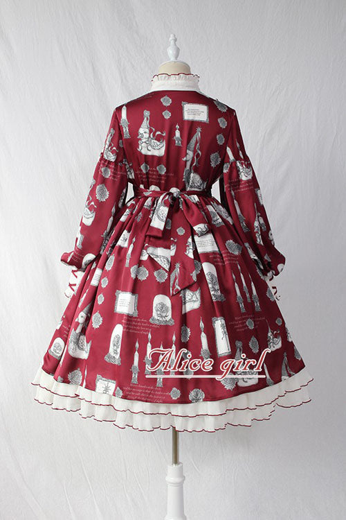 Christian Pious Duck Print Long Sleeves Bowknot Sweet Lolita OP Dress - Product - 6
