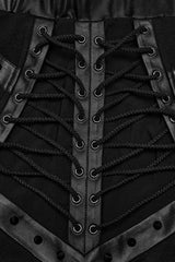 Black Lace-Up Rivet Women's Punk Fishtail Skirt - Product - 6