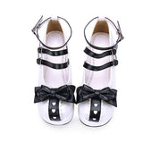 Round toe Lace Bowknot Sweet Lolita Shoes - Product - 4