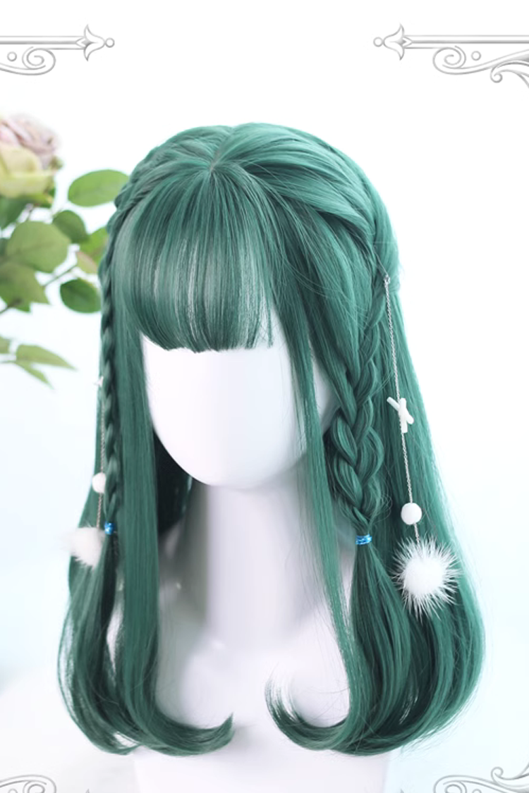 Green Long Hair-tail Micro Curly  Hair Classic Lolita Wigs - Product - 3