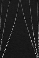 Black Stand Collar Long Sleeves Bat Stitching Mesh Chain Women's Gothic Blouse - Product - 8
