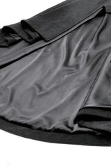 Black Lapel Collar Long Sleeves Lace-Up Irregular Bouble-breasted Buckle-up Women's Gothic Coat - Product - 18