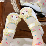 Cute Bunny Bowknot Round-Toe Low Heel Sweet Lolita Mary Jane Shoes 3 Colors - Product - 6