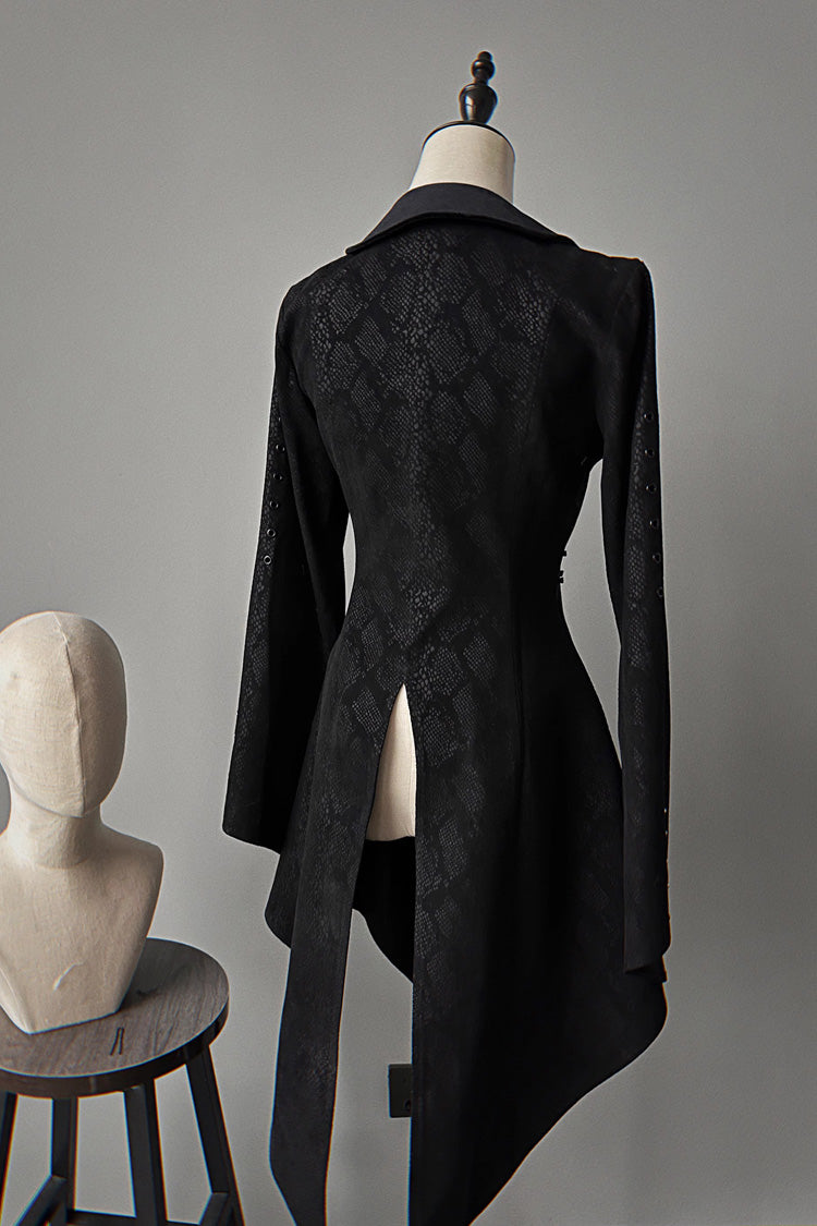 Black Long Sleeves Snake Print Ouji Fashion Gothic Lolita Coat - Product - 3