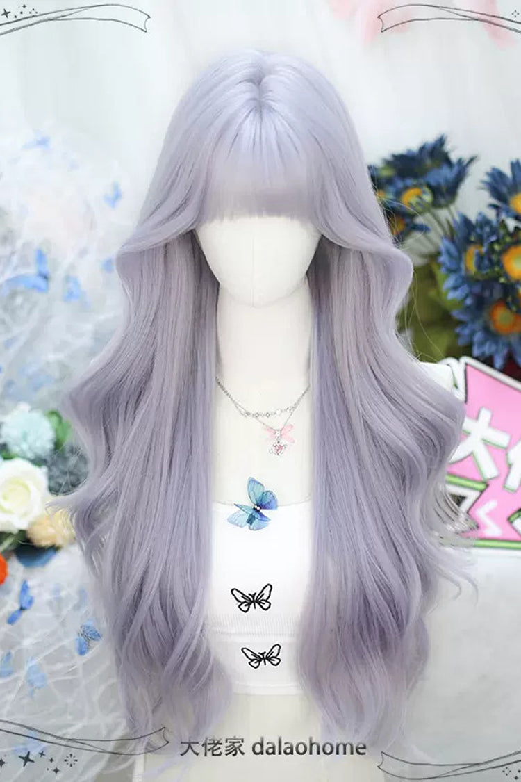 Light Purple Short Bangs Sweet Lolita Long Curly Wigs - Product - 2