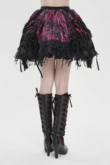 Black/Red  Multi-Layered  Tassels  Chain-Decorated Women's Gothic Skirt - Product - 9