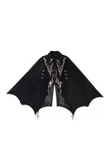 Black [The Eternal Night Descends] Embroidered Ouji Gothic Lolita Cloak Shorts Set - Cloak - 10