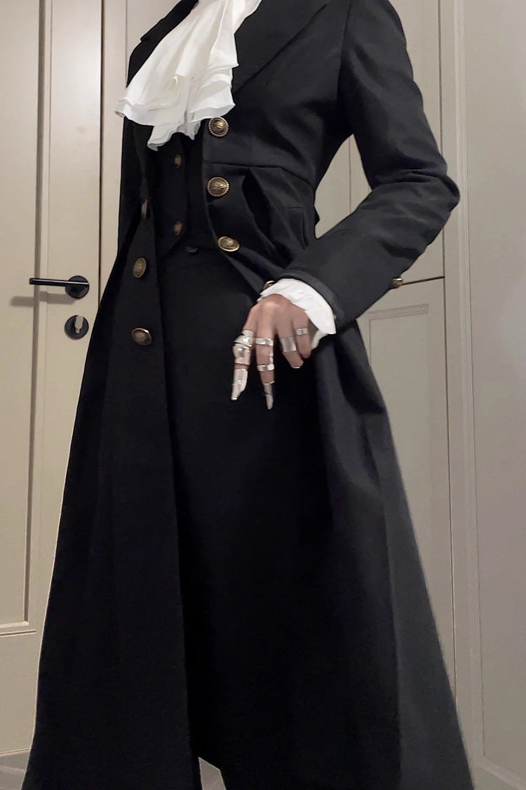 [Paranoid’s Punishment ] Long Sleeves Slim Gothic Lolita Trench Coat 2 Colors - Product - 3