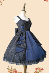 Black/Blue Ruffle Cardigan Bowknot Lace Classic Lolita Dress - Product - 9