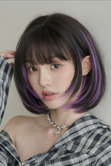 Face-Framing Highlights Layered Short Bob Sweet Lolita Wig 2 Colors - Product - 9