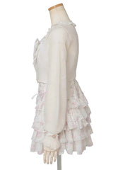 Jirai Kei Long Sleeves Multi-Layered Printed Ruffled Bow Sweet Dress 3 Colors - Product - 14