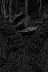 Black Ruffle Stitching Lace Women's Gothic Fishtail Skirt - Product - 5