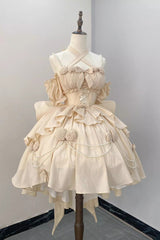 Ivory Hanayome Hollow Bowknot Sweet Princess Lolita Jsk Dress - Ivory - 1