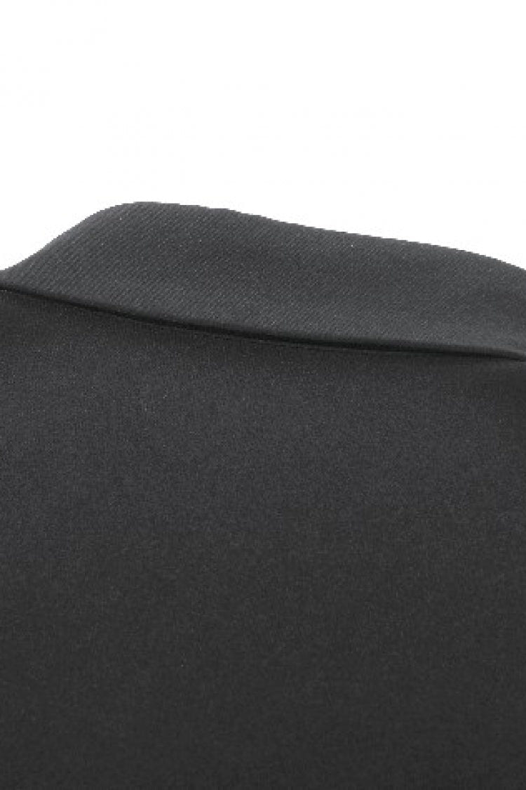Black Turn-down Collar Short Sleeves Lace-Up Eyelets Women's Punk Blouse - Product - 17