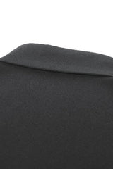 Black Turn-down Collar Short Sleeves Lace-Up Eyelets Women's Punk Blouse - Product - 17