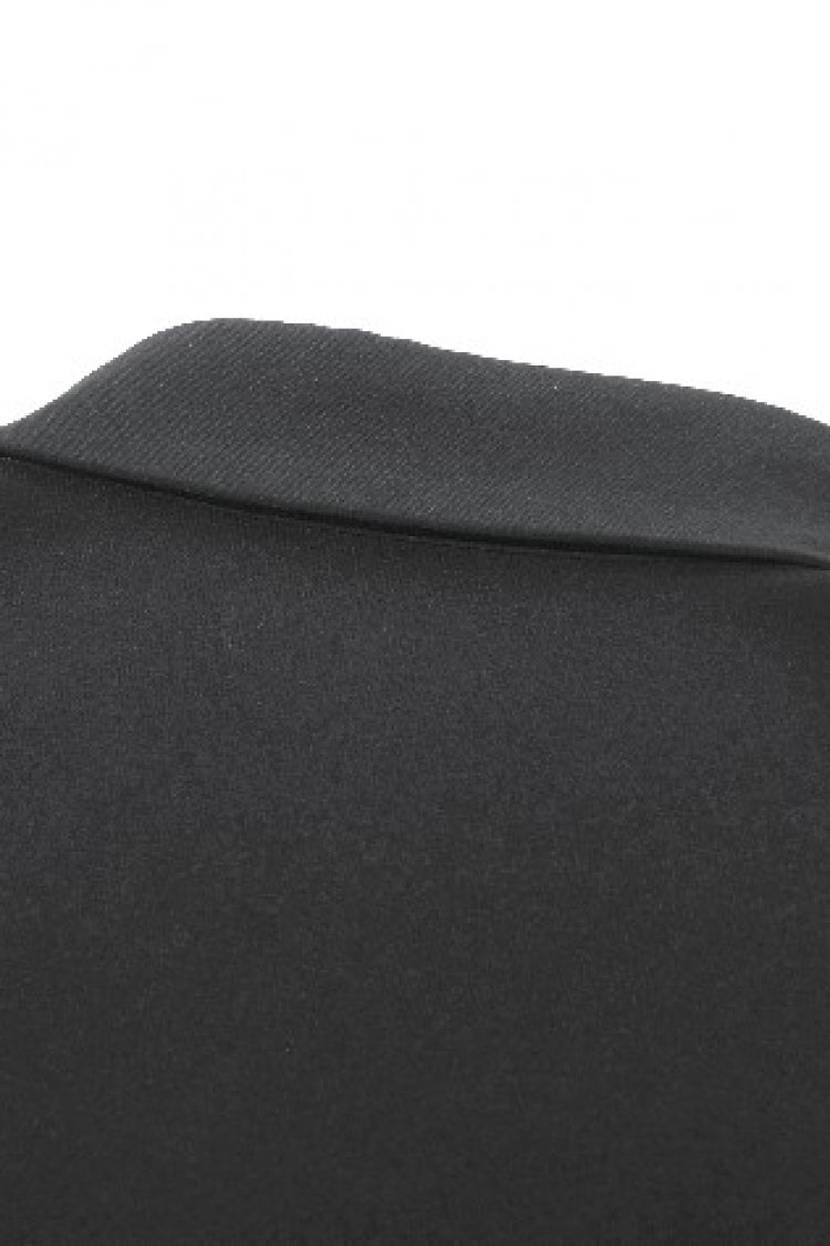 Black Turn-down Collar Short Sleeves Lace-Up Eyelets Women's Punk Blouse - Product - 17