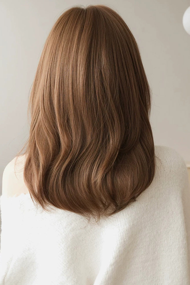Milk Coffee Full Air Bangs Multi-Layered Sweet Lolita Collarbone Length Wig - Product - 3