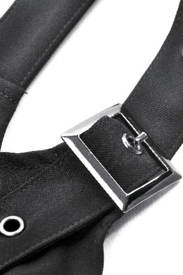 Black Halterneck Buckled Women's Punk Utility Vest - Product - 18