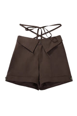Brown [Fox Trail Chronicles] Sleeveless Hooded Punk Prince Ouji Lolita Set - Shorts(Only) - 10