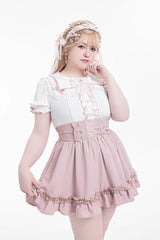 Sweet Ruffle Lace Lace-Up Japanese Jirai Kei Skirt 4 Colors - Product - 7