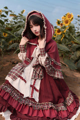 Little Red Riding Hood Long Sleeves Ruffle Sweet Lolita Dress - Product - 5