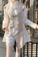 White Hot Stamping Embroidery Ouji Handsome Cool Lolita Vest - Product - 3