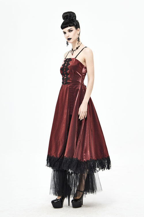 Red Gothic Tube Top Layered Womens Dress - Product - 3