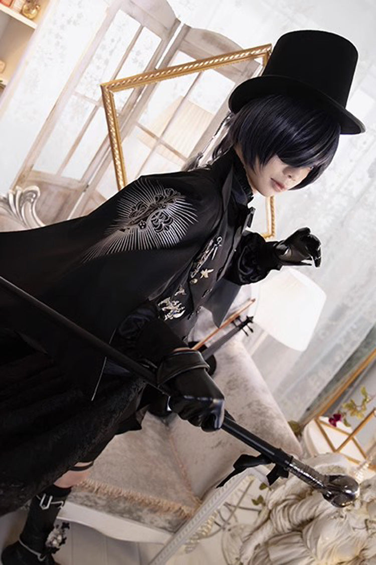 Black Deacon Metal Decoration Gothic Ouji Lolita Set - Product - 4