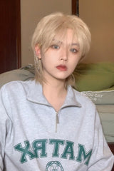 Platinum Natural Short Hair Medium Haircut Prince Ouji Wig - Product - 4