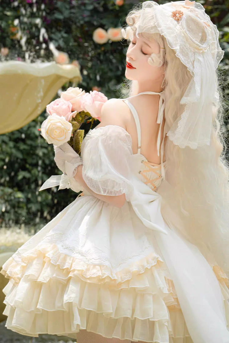 White Gorgeous French Court Ruffle Princess Sweet Tiered (Dress Only) detail view 6