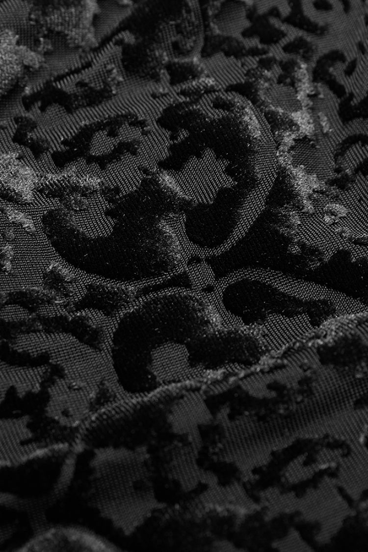 Black Jacquard Women's Gothic Leggings - Product - 8