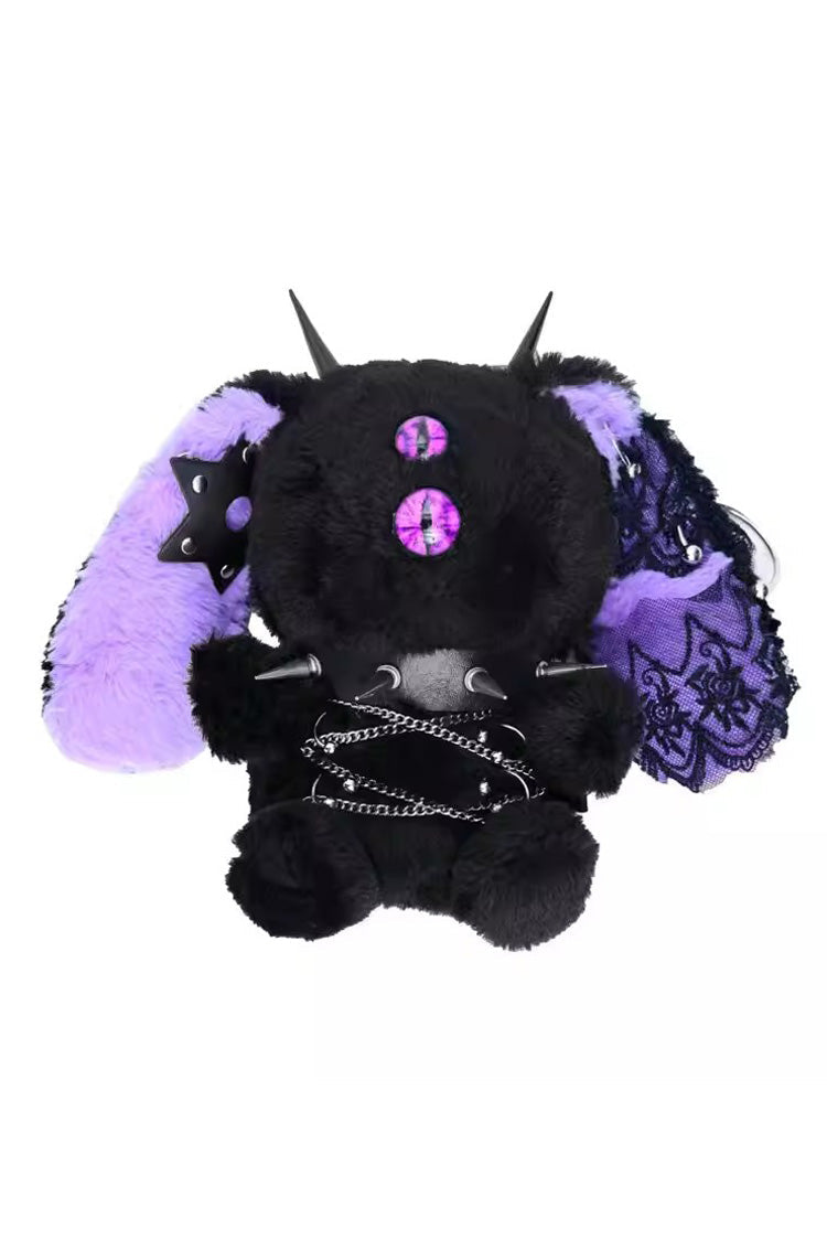 Black/Purple [Demon Bunny One-Eyed Doll] Chain-Decorated Gothic Lolita Crossbody Bag - Product - 3