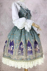 Dream Elf Print Ruffle Bowknot Sweet Lolita Jsk Dress 6 Colors - Product - 3