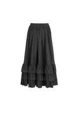 Black Ruffle Matching Belt Womens Gothic Skirt - Product - 8
