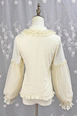 [Candy Stick] Doll Collar Long Lantern Sleeves Ruffled Lace Sweet Elegant Lolita Blouse 4 Colors - Product - 9