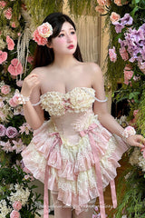 Dream of Love Multi-Layered Ruffle Bowknot Lace Sweet Lolita Dress 2 Colors - Product - 9