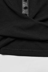 Black Sleeveless Cutout Crossed Hooded Women's Punk Tank Top - Product - 7