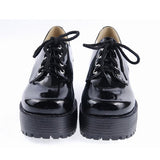 Black Round Toe Army Style Platform Classic Lolita Shoes - Product - 3