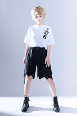 White Round Collar Spooky Shadow Embroidered Loose Ouji Lolita Short Sleeves - Product - 2
